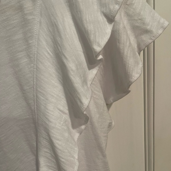 Veronica Beard White Flutter Sleeve T-Shirt - Picture 4 of 5